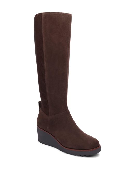 Sanctuary Effect Knee High Wedge Boot in Brown | Lyst