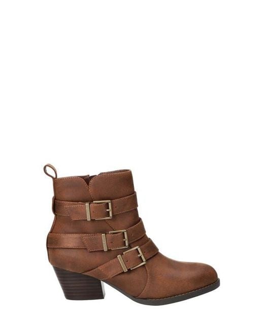 Bella Vita Brown Bowie Buckle Strap Bootie