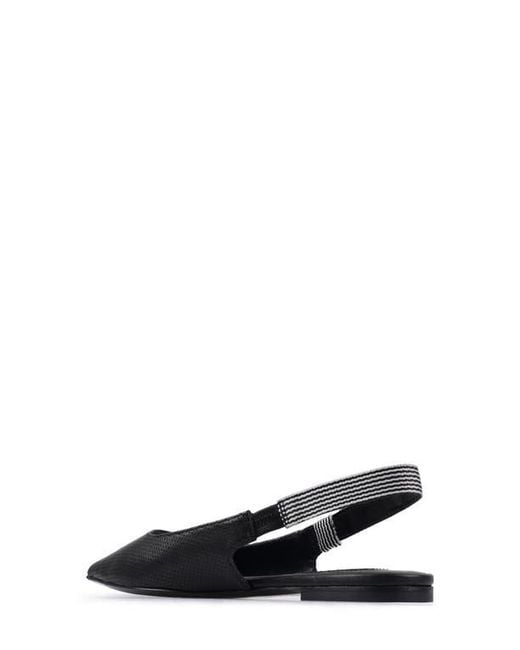 Zigi Black Complete Pointed Toe Slingback Flat