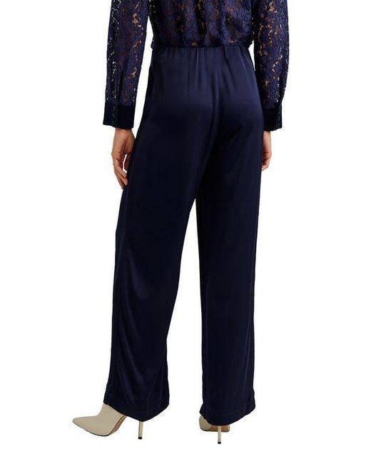 Bella Dahl Blue Sleek Wide Leg Pull-On Pants