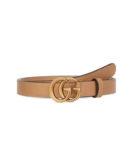 Gucci Leather Double-g Buckle Calfskin Belt - Lyst