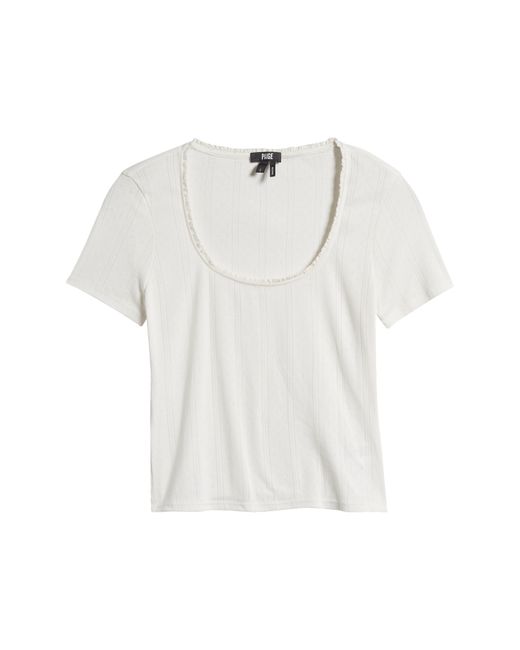 PAIGE White Mariana Pointelle Scoop Neck T-shirt