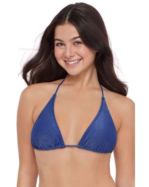 Stevie Blue Multiway Adjustable Convertible Triangle Bikini Top