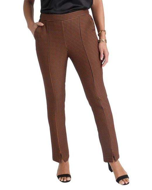 Jessica London Brown Bi-Stretch Slit Front Ankle Pant