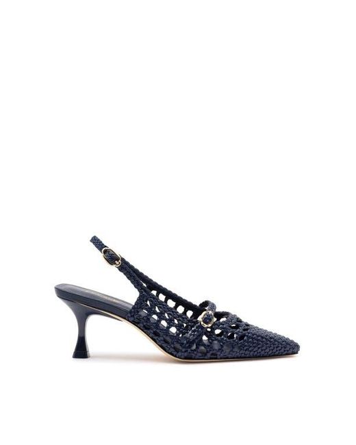 Larroude Blue Ines Macrame Pump