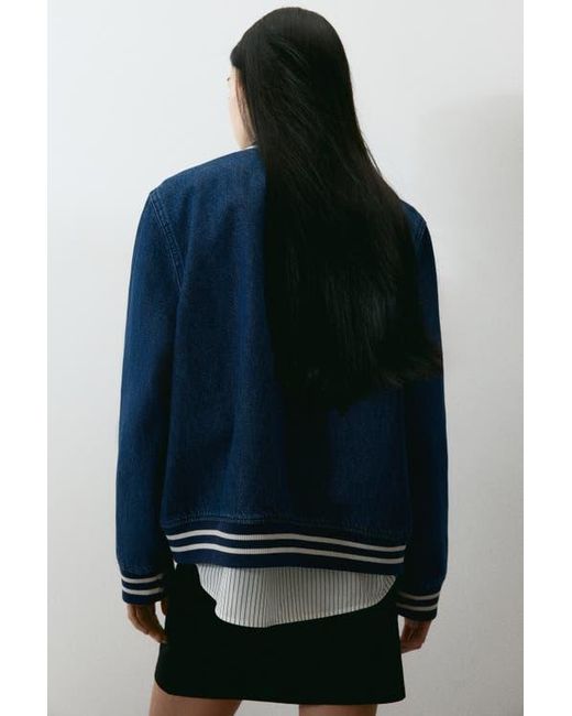 H&M Blue Denim Baseball Jacket