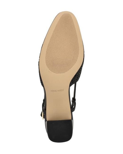 Nine West Black Unda Slingback Cap Toe Pump