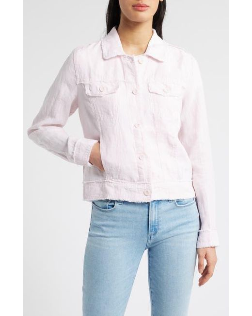 Tommy Bahama White Two Palms Linen Raw Edge Jacket