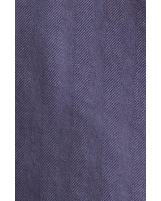 Palmes Blue Hodded Herringbone Twill Jacket for men