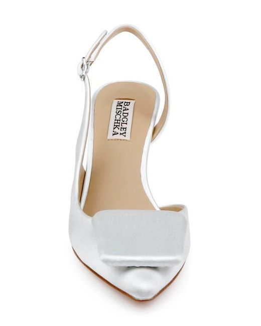 Badgley Mischka White Graciella Slingback Half D'Orsay Pointed Toe Pump