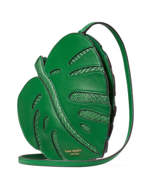Kate Spade Green Playa 3d Leaf Smooth Leather Crossbody Bag