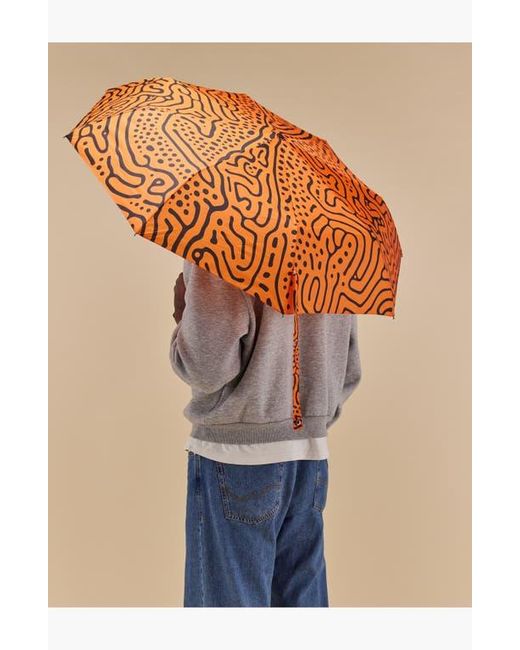 Original Duckhead Orange Compact Umbrella With Automatic Open-Close Function