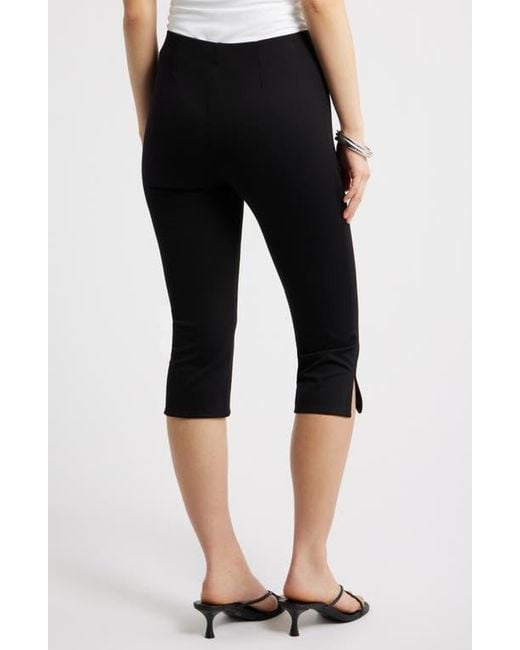 Open Edit Black Stretch Twill Capri Pants