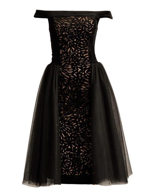 Laser cut bardot prom dress hot sale