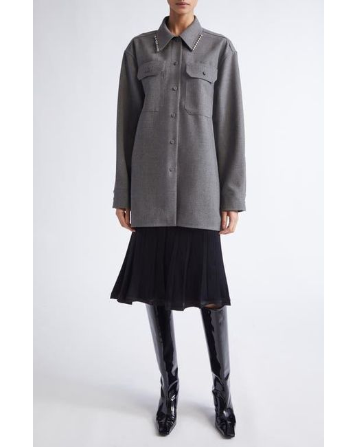 Jil Sander Gray Relaxed Fit Utility Wool Canvas Button-Up Shirt