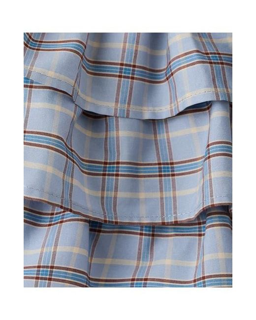 Mango Gray Ruffled Check Shorts