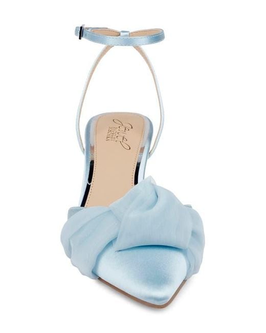 Badgley Mischka White Favor Ankle Strap Pointed Toe Kitten Heel Pump