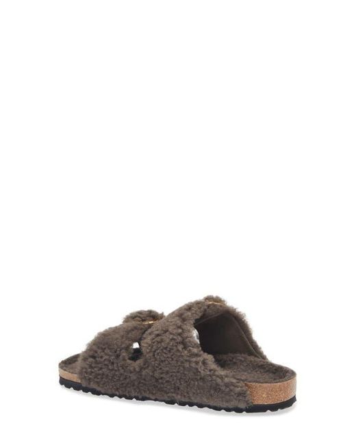 Birkenstock Arizona Big Buckle Genuine Shearling Slide Sandal | Lyst