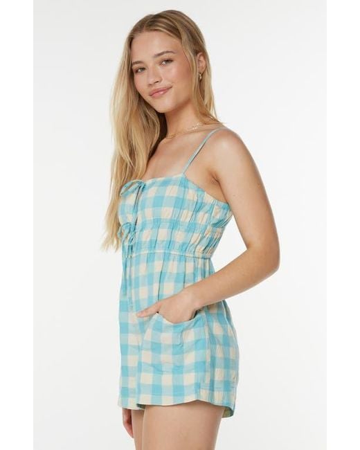 Roxy Blue The Breakers Check Romper