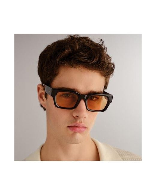 Le Specs Black Shmood 52Mm Rectangular Sunglasses