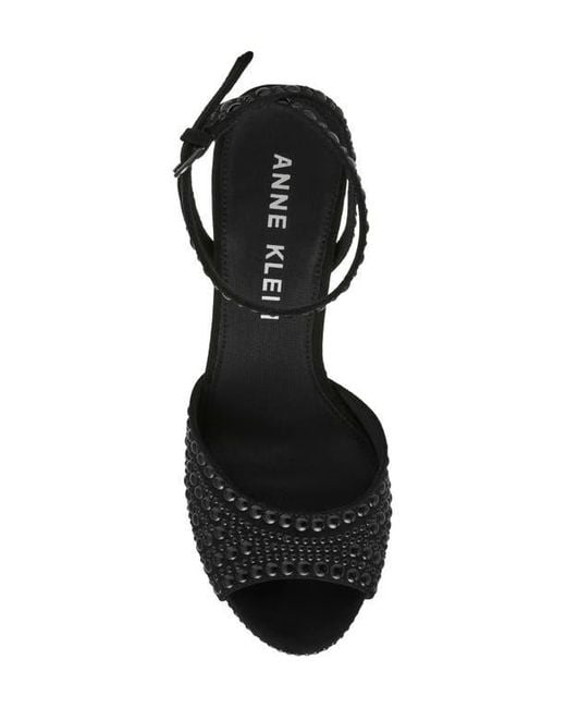 Anne Klein Black Vanna Ankle Strap Platform Sandal