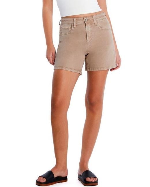 HINT OF BLU Natural Swift High Waist Long Denim Shorts