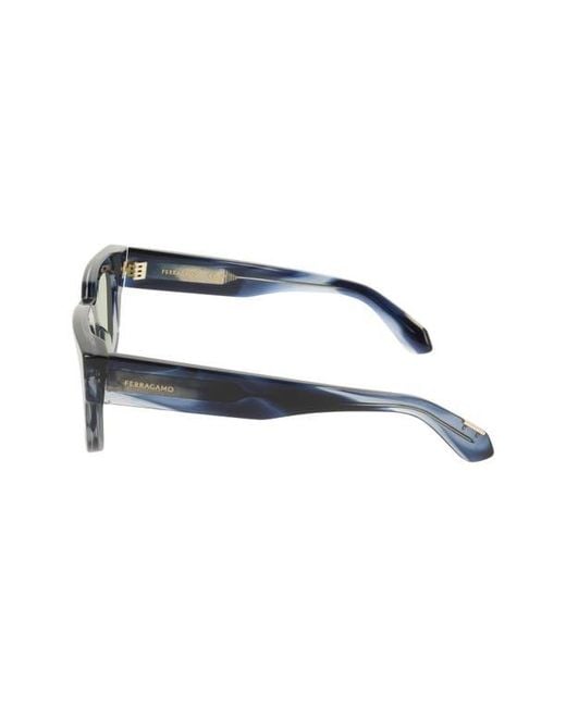 Ferragamo Blue 49Mm Small Rectangle Sunglasses for men