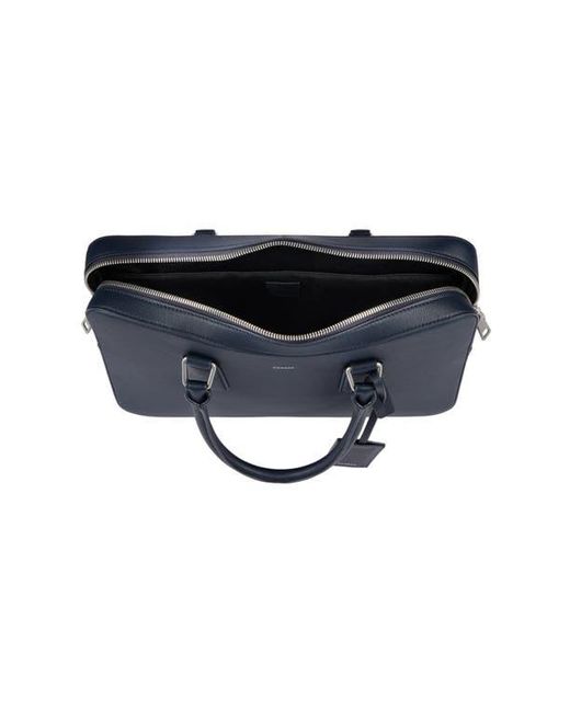 Sandro Blue Large Grained Leather Briefcase for men
