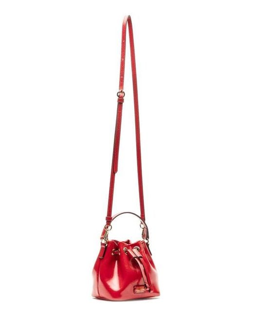 Frances Valentine Red Minnie Leather Bucket Bag