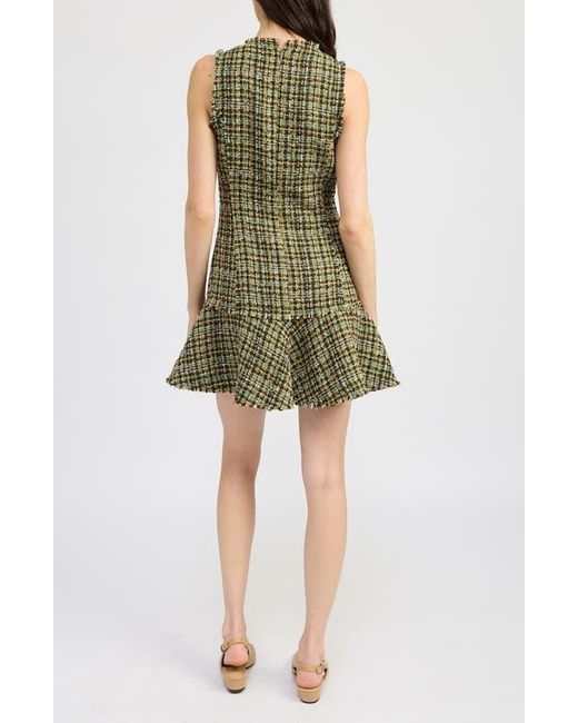 En Saison Green Jaime Tweed Minidress