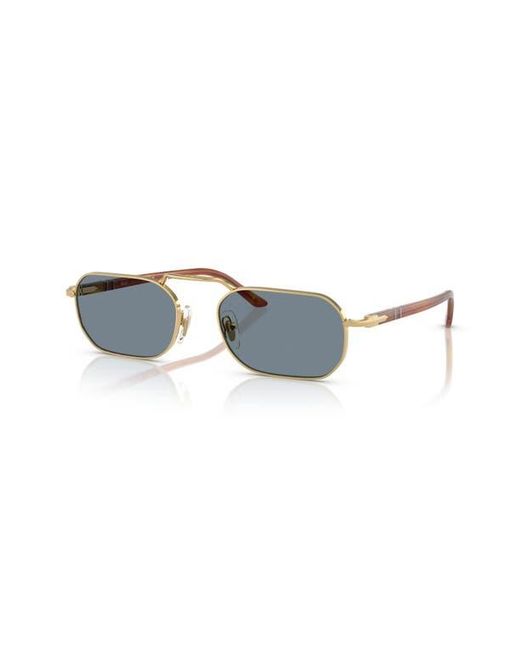 Persol Blue 57Mm Polarized Rectangular Sunglasses for men