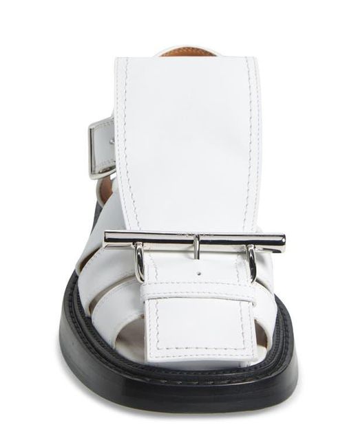 Alexander McQueen White T-Bar Fisherman Sandal