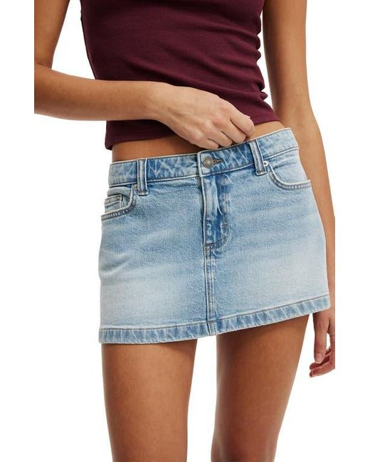 Cotton On Red Micro Low Denim Skirt