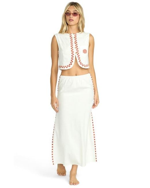Billabong White Secret Cove Slip Skirt