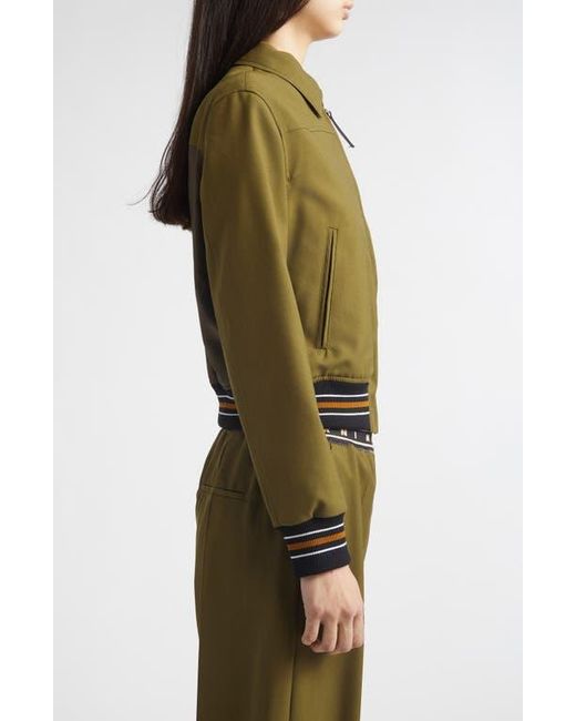 Marni Green Virgin Wool Bomber Jacket
