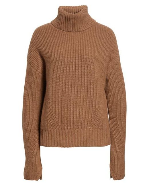 Veronica Beard Brown Matilda Virgin Wool & Cashmere Turtleneck Sweater