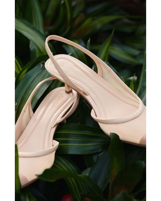 Open Edit Pink Corina Half D'Orsay Kitten Heel Slingback Pump