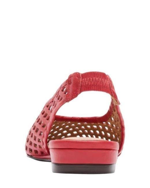 Andre Assous Red Brielle Pointed Toe Slingback Flat