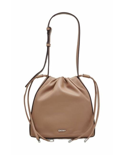 DKNY Brown Channing Drawstring Bag