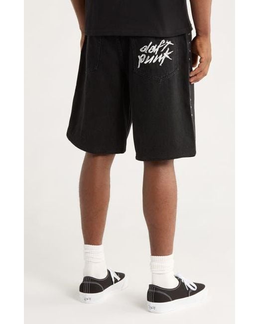 Pleasures Black Lucky Stud Jorts for men