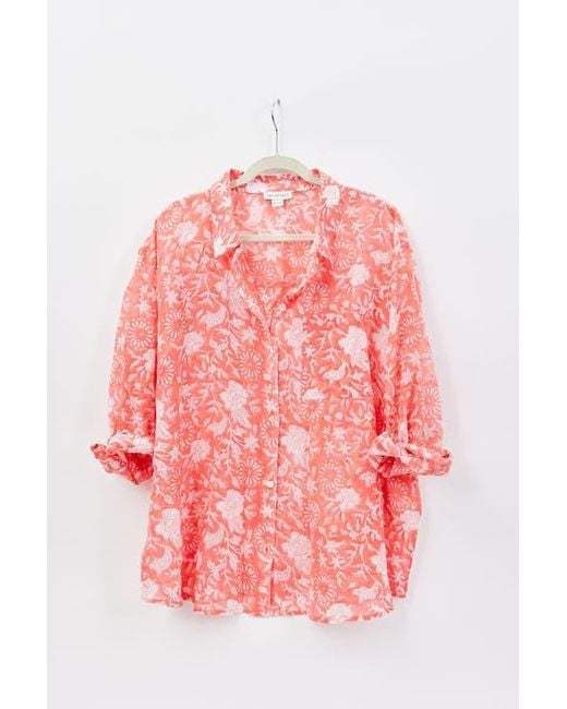 Hat Attack Pink Printed Beach Shirt