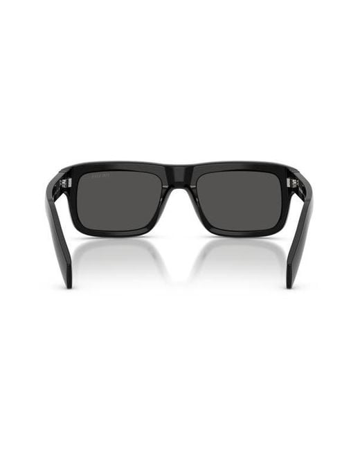 Prada Black 56Mm Rectangular Sunglasses for men