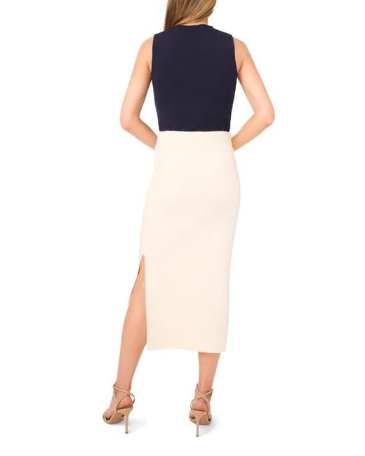 Ted Baker White Rib Side Slit Sweater Skirt