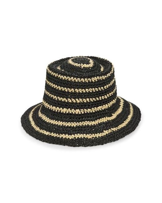 Nordstrom Black Stripe Packable Lantern Hat