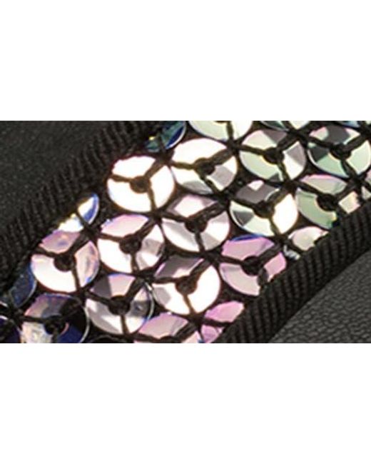 Karl Lagerfeld Black Kenz Sequin Ankle Strap Sandal