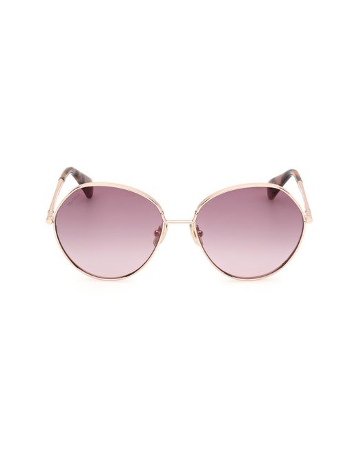 Max Mara Pink Menton 57mm Round Sunglasses