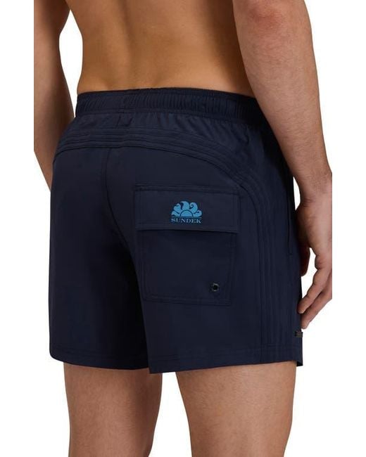 Sundek Blue Solid Swim Trunks for men