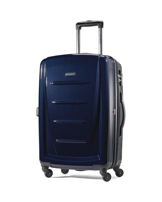 Samsonite Blue Winfield 2 Checked-Medium 24-Inch Hardside Expandable Luggage With Spinner Wheels
