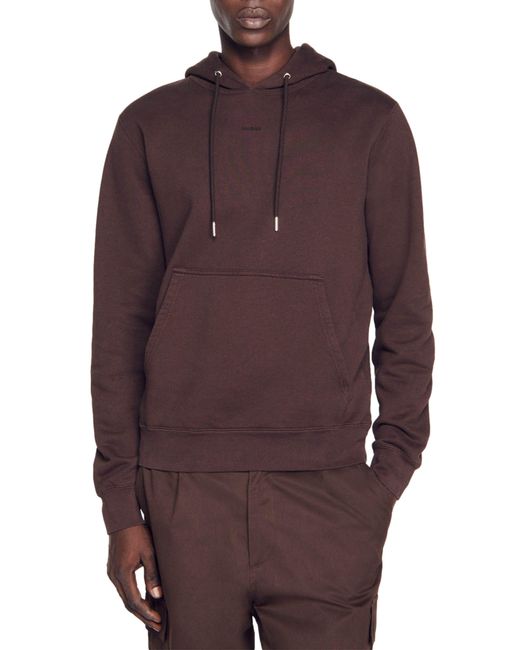 Sandro Purple Embroidered Logo Hoodie for men