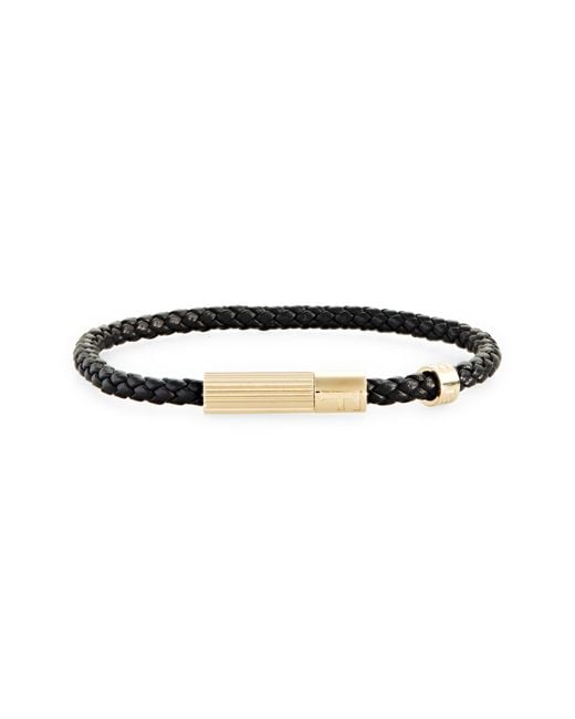 Ferragamo Lighter Braided Leather Bracelet in Black for Men | Lyst